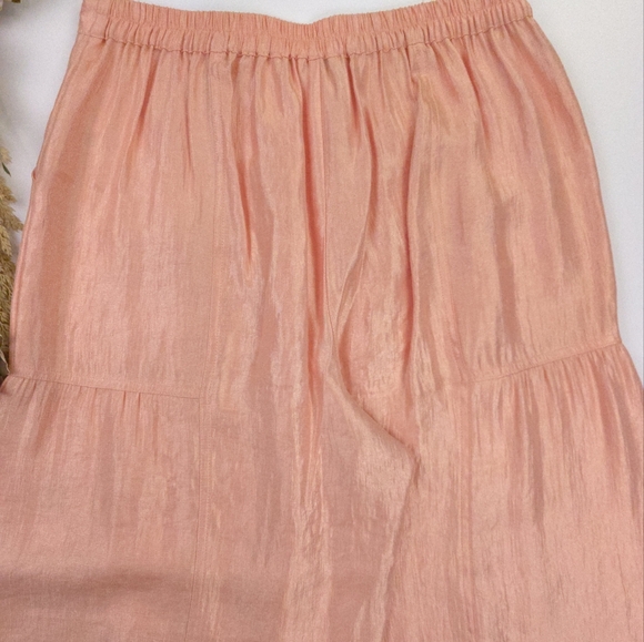 Current Air Anthropologie Peach Shimmer Wide-Leg Rayon Women's Pants Sz L - Picture 5 of 15